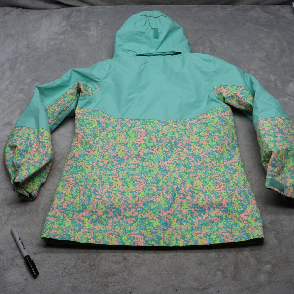 Columbia Jacket Girls Large 14/16 Green Bugaboo II Floral Print Full Zip Winter‎